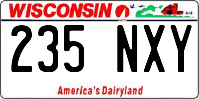 WI license plate 235NXY