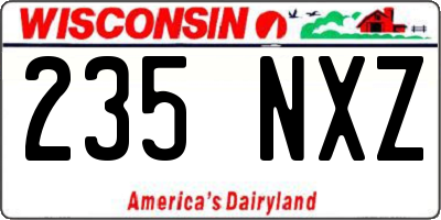 WI license plate 235NXZ