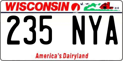 WI license plate 235NYA