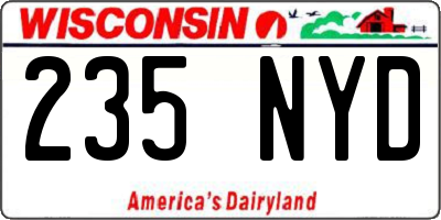 WI license plate 235NYD