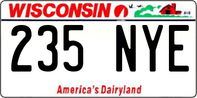 WI license plate 235NYE