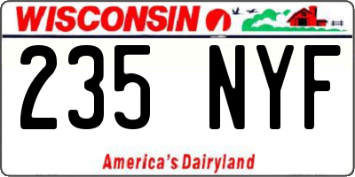 WI license plate 235NYF
