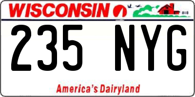 WI license plate 235NYG