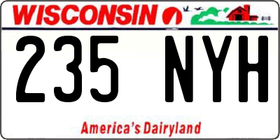 WI license plate 235NYH