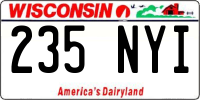 WI license plate 235NYI