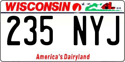 WI license plate 235NYJ
