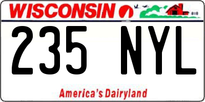 WI license plate 235NYL