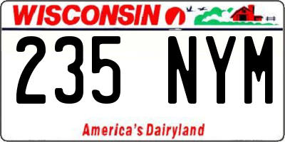 WI license plate 235NYM