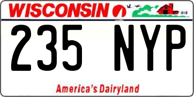 WI license plate 235NYP