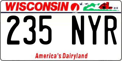 WI license plate 235NYR