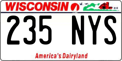 WI license plate 235NYS