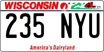 WI license plate 235NYU