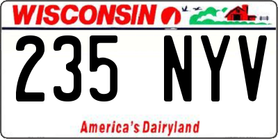 WI license plate 235NYV