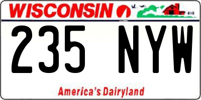 WI license plate 235NYW