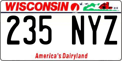 WI license plate 235NYZ