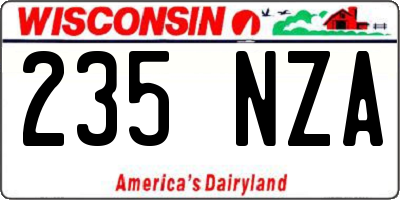 WI license plate 235NZA
