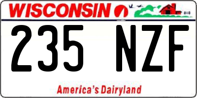 WI license plate 235NZF