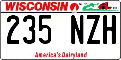 WI license plate 235NZH