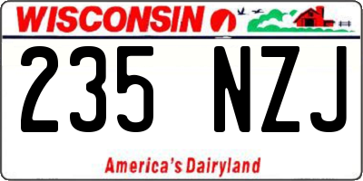 WI license plate 235NZJ