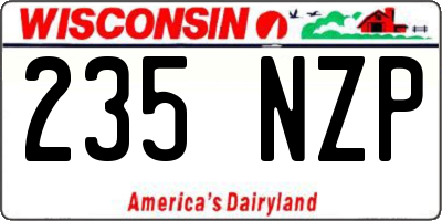 WI license plate 235NZP