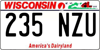 WI license plate 235NZU