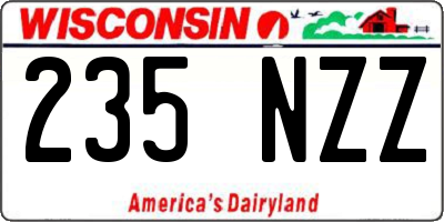 WI license plate 235NZZ