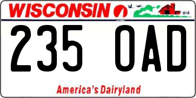 WI license plate 235OAD
