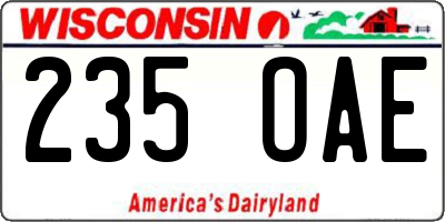 WI license plate 235OAE