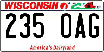 WI license plate 235OAG