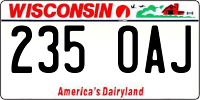 WI license plate 235OAJ