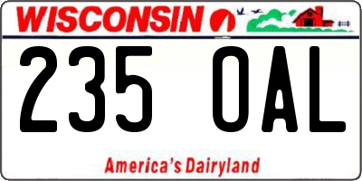 WI license plate 235OAL