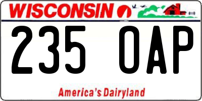 WI license plate 235OAP
