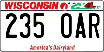 WI license plate 235OAR