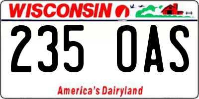 WI license plate 235OAS