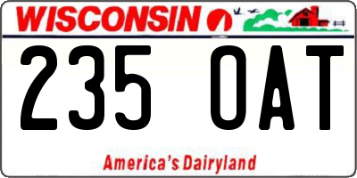 WI license plate 235OAT