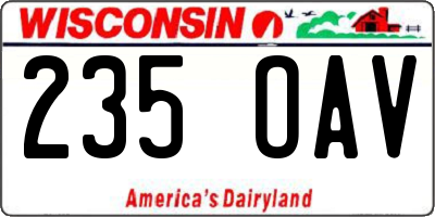 WI license plate 235OAV