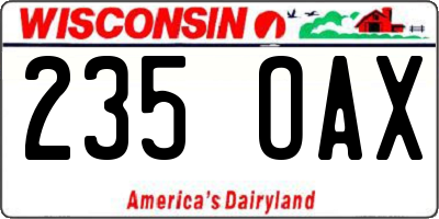 WI license plate 235OAX