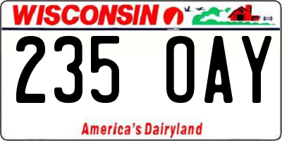 WI license plate 235OAY