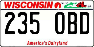WI license plate 235OBD