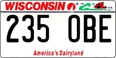 WI license plate 235OBE