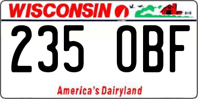 WI license plate 235OBF
