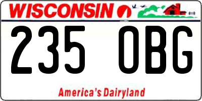 WI license plate 235OBG