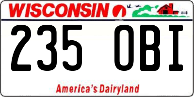 WI license plate 235OBI