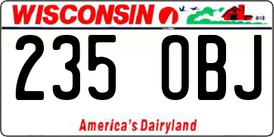 WI license plate 235OBJ