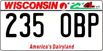 WI license plate 235OBP
