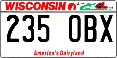 WI license plate 235OBX