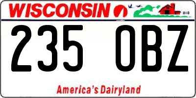 WI license plate 235OBZ