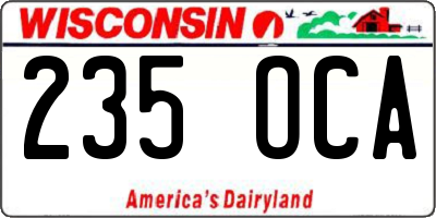 WI license plate 235OCA