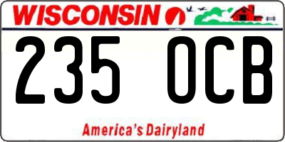 WI license plate 235OCB