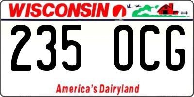 WI license plate 235OCG